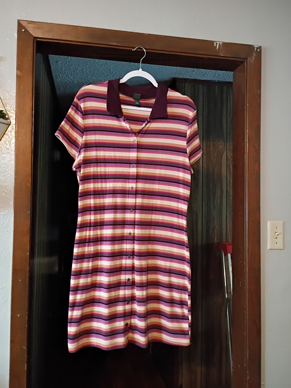 wild fable Plum and Pink Striped Polo Dress